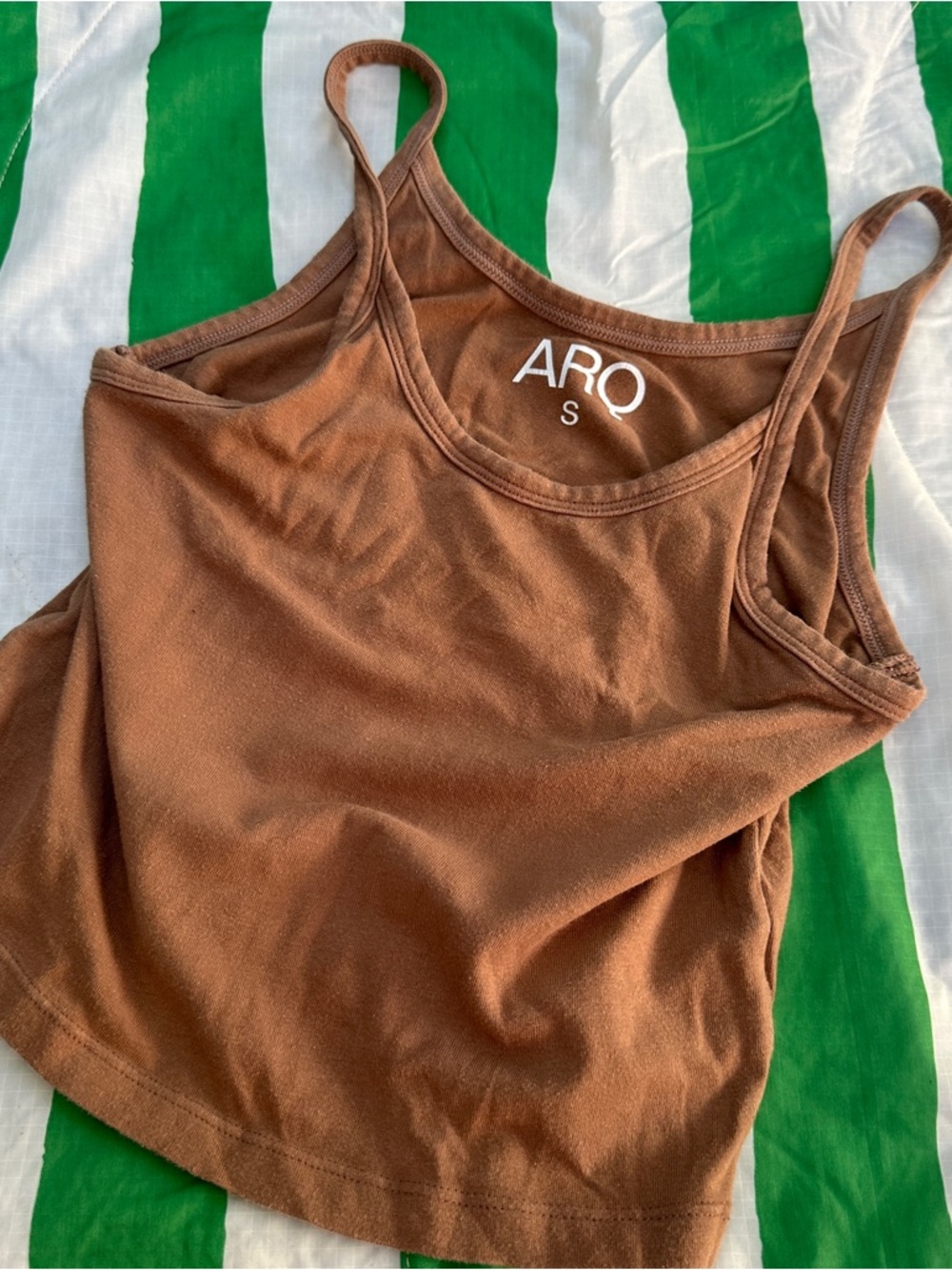 ARQ cropped tank size small warm brown
